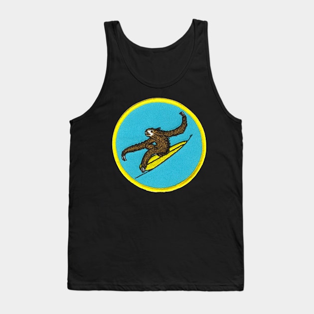 Surfing Sloth Patch Tank Top by HaleiwaNorthShoreSign